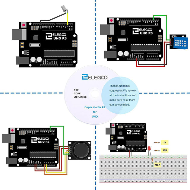 ELEGOO UNO Project Basic Starter Kit with Tutorial | Arduino IDE Compatible