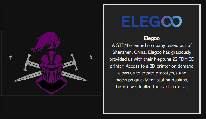 ELEGOO Established Sponsorship with Knights Robotics to help create prototypes and mockups