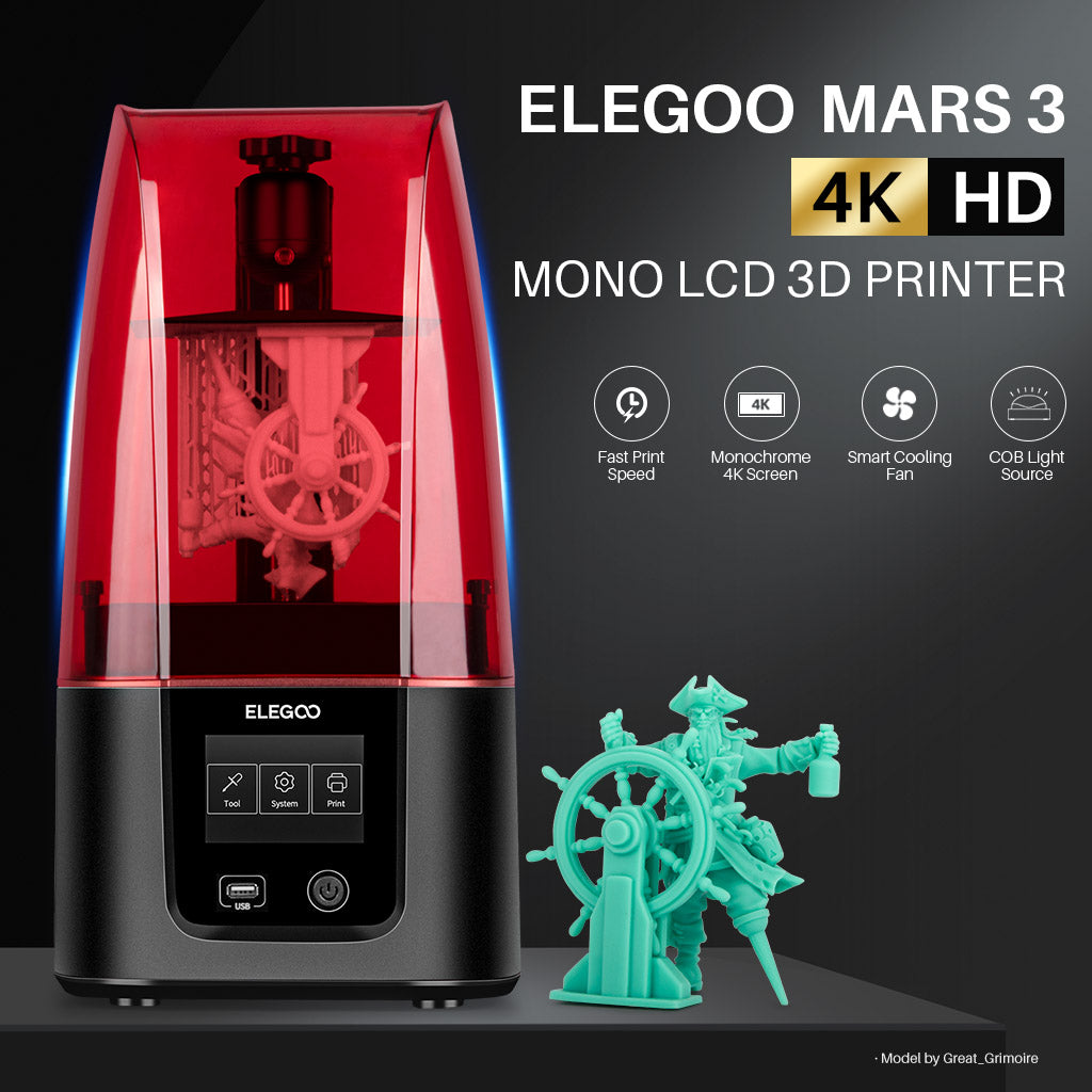 ELEGOO Mars 3 4K Benutzerfreundlicher Desktop Harz 3D Drucker ELEGOO EU Elegoo mars 3 4k benutzerfreundlicher desktop harz 3d drucker elegoo eu