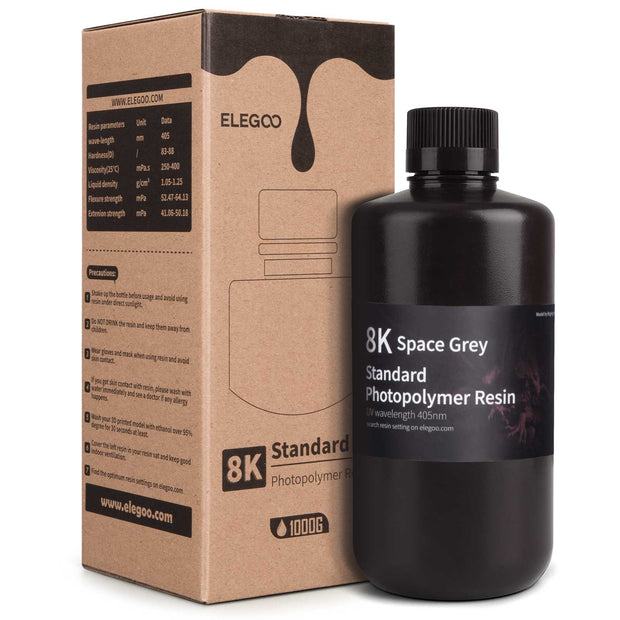 【Pre-order】ELEGOO 8K Standard Photopolymer Resin Space Grey [1000G*2] 3D Photopolymer Resin ELEGOO 